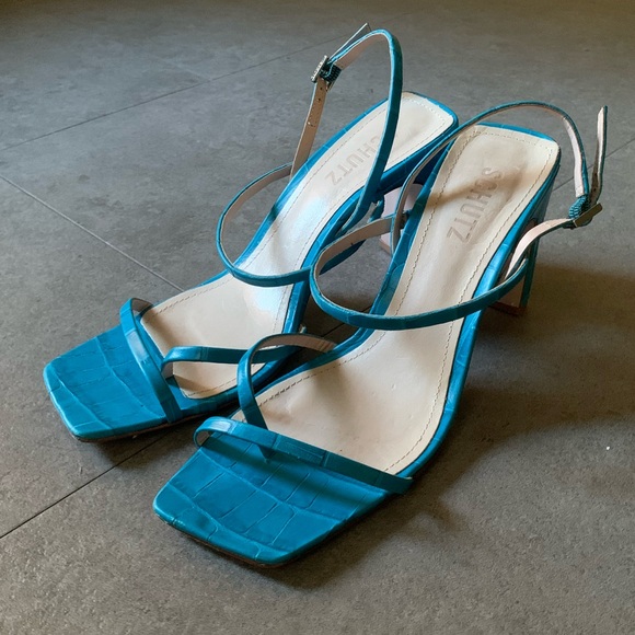 Schutz Aurora Sandals Blue Size 7.5B - Picture 2 of 9